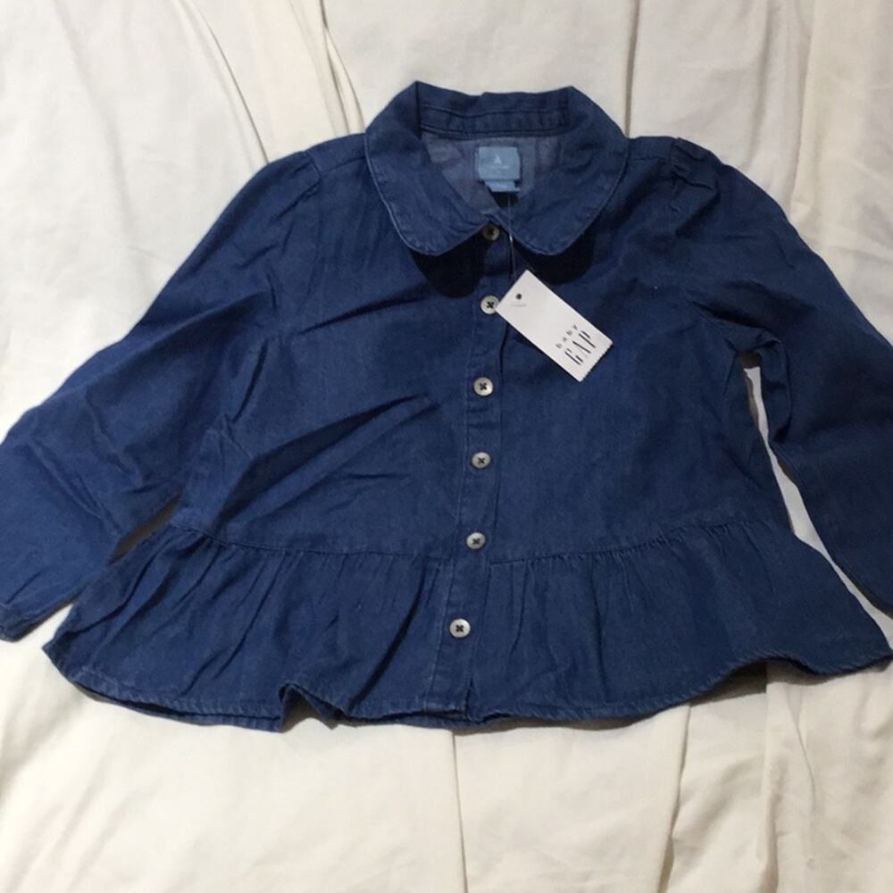 Gap Peter Pan collar drop waist ruffle top NWT 4t